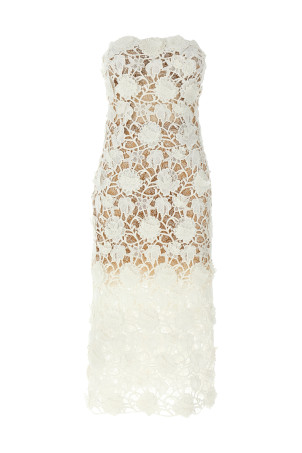 Сукня з мережива макраме Біла ERMANNO SCERVINO D462Q340UZG14300 Сукня з мережива макраме Біла ERMANNO SCERVINO D462Q340UZG14300