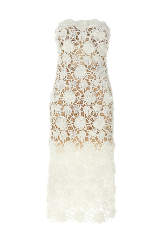 Macramé lace dress White Macramé lace dress White
