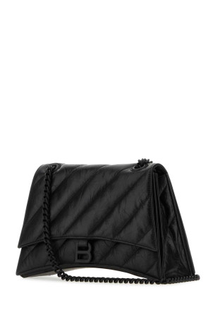 Black leather Crush M shoulder bag Black BALENCIAGA (716393210IY) Black leather Crush M shoulder bag Black BALENCIAGA (716393210IY)