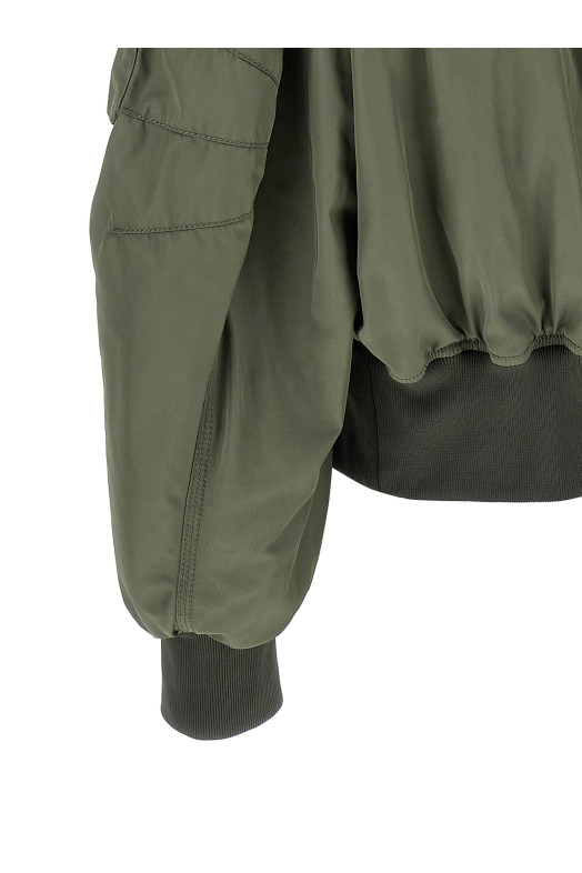 Нейлоновая куртка-бомбер Зеленый THE ATTICO 250WCB00070828