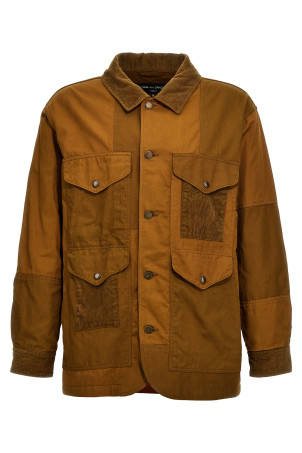 Ребристий оксамитовий піджак з полотняною вставкою Коричневий COMME DES GARҪONS HOMME HMJ0100511 Ребристий оксамитовий піджак з полотняною вставкою Коричневий COMME DES GARҪONS HOMME HMJ0100511