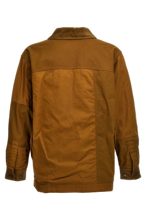 Ребристий оксамитовий піджак з полотняною вставкою Коричневий COMME DES GARҪONS HOMME HMJ0100511 Ребристий оксамитовий піджак з полотняною вставкою Коричневий COMME DES GARҪONS HOMME HMJ0100511