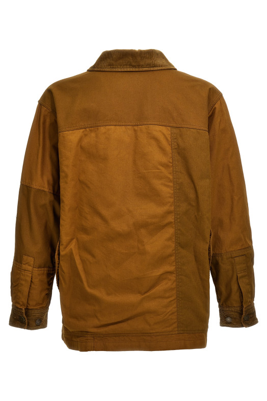 Ребристий оксамитовий піджак з полотняною вставкою Коричневий COMME DES GARҪONS HOMME HMJ0100511 Ребристий оксамитовий піджак з полотняною вставкою Коричневий COMME DES GARҪONS HOMME HMJ0100511