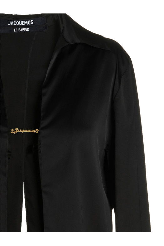 Сорочка JACQUEMUS 'Le Chemise Notte' Черный 22E213SH1031000990 Сорочка JACQUEMUS 'Le Chemise Notte' Черный 22E213SH1031000990