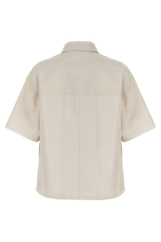 Рубашка из кожи наппа Белая PRADA UPC222SOOO14ITF0K74 Рубашка из кожи наппа Белая PRADA UPC222SOOO14ITF0K74