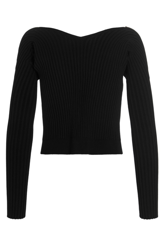 Кардиган JACQUEMUS 'Le Maille Pralu Longue' Чорний 25E223KN5002190990 Кардиган JACQUEMUS 'Le Maille Pralu Longue' Чорний 25E223KN5002190990