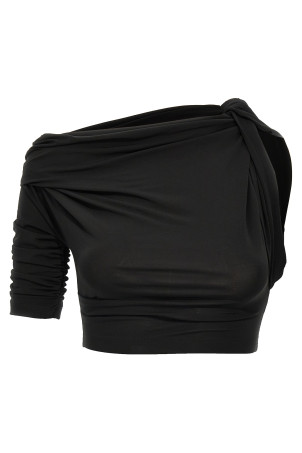 'Le Haut Drapeado' top Black