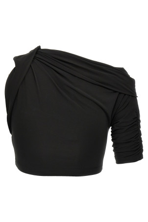 'Le Haut Drapeado' top Black