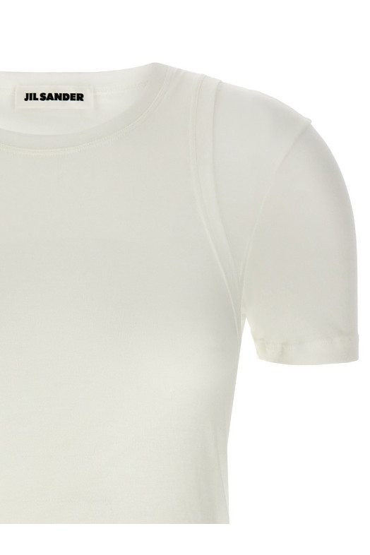 Верхня футболка Біла JIL SANDER J02NF0005J20249100 Верхня футболка Біла JIL SANDER J02NF0005J20249100
