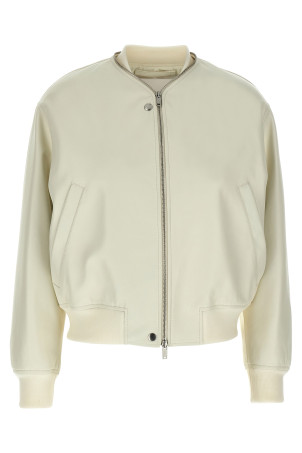 Кожаная куртка-бомбер Белый JIL SANDER J04BN0104J07173102 Кожаная куртка-бомбер Белый JIL SANDER J04BN0104J07173102