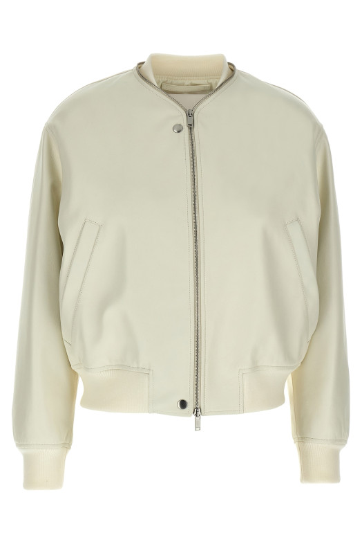 Leather bomber jacket White Leather bomber jacket White