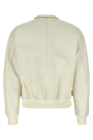 Кожаная куртка-бомбер Белый JIL SANDER J04BN0104J07173102 Кожаная куртка-бомбер Белый JIL SANDER J04BN0104J07173102