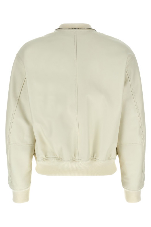 Leather bomber jacket White Leather bomber jacket White