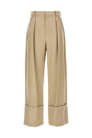Підвернуті штани максі Бежеві VICTORIA BECKHAM 1125WTR006059AALMOND Підвернуті штани максі Бежеві VICTORIA BECKHAM 1125WTR006059AALMOND