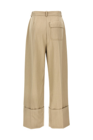 Підвернуті штани максі Бежеві VICTORIA BECKHAM 1125WTR006059AALMOND Підвернуті штани максі Бежеві VICTORIA BECKHAM 1125WTR006059AALMOND
