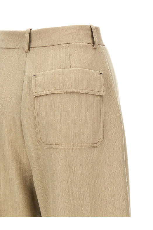 Брюки макси с отворотом Бежевый VICTORIA BECKHAM 1125WTR006059AALMOND Брюки макси с отворотом Бежевый VICTORIA BECKHAM 1125WTR006059AALMOND