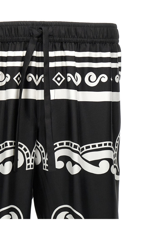Шовкові штани чорно-сірі DOLCE & GABBANA GVCRATHI1WFHN9RA Шовкові штани чорно-сірі DOLCE & GABBANA GVCRATHI1WFHN9RA
