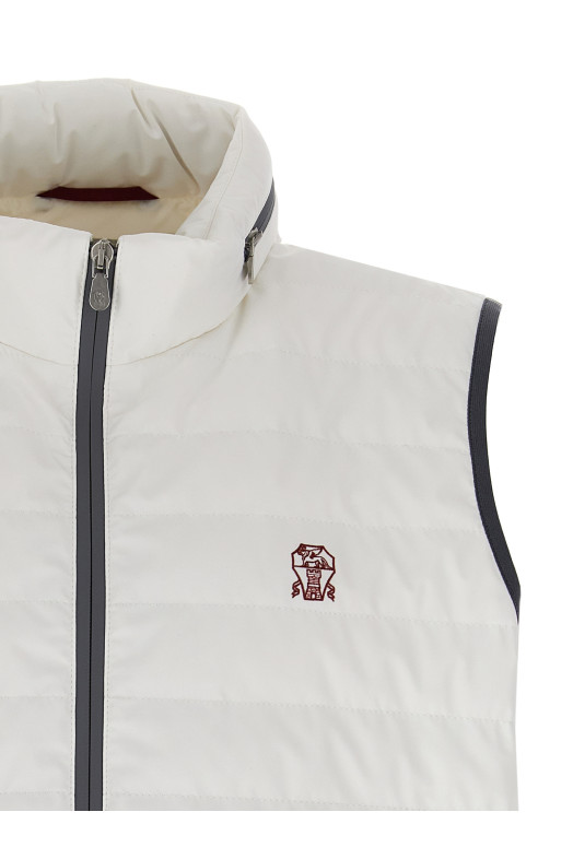 Жилет з логотипом Білий BRUNELLO CUCINELLI MM49A7460GC1085 Жилет з логотипом Білий BRUNELLO CUCINELLI MM49A7460GC1085