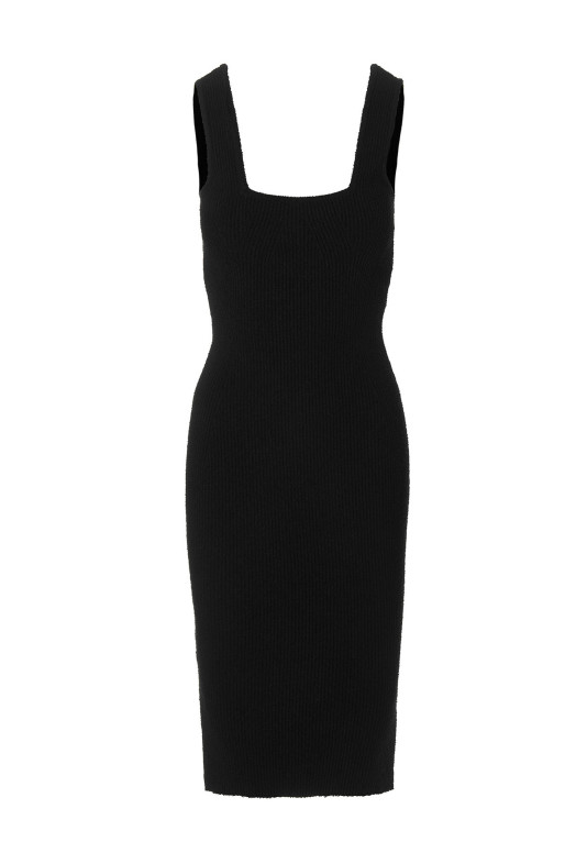Knit midi dress Black