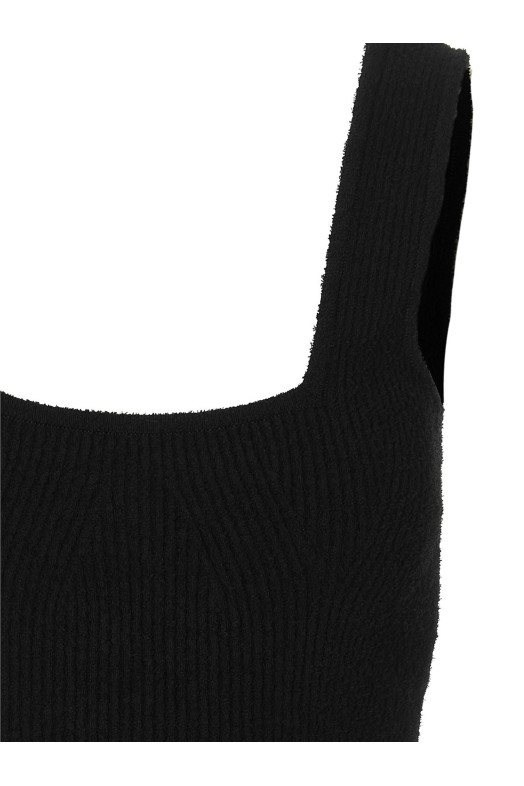 Knit midi dress Black