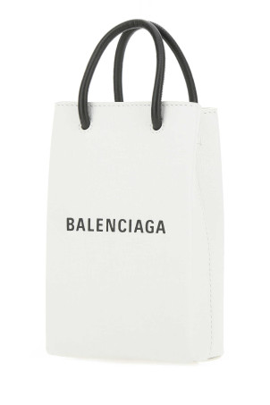 Білий шкіряний чохол для телефону BALENCIAGA (5938260AI2N) Білий шкіряний чохол для телефону BALENCIAGA (5938260AI2N)
