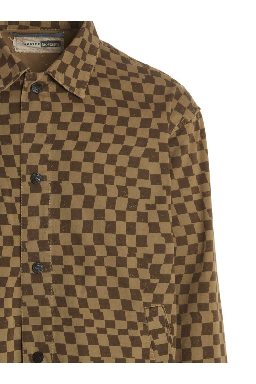 Сорочка з принтом для перевірки друку Бежева INCOTEX RED X FACETASM (FTT004FX005510WTC)