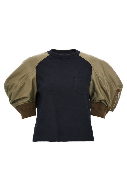 Футболка з нейлоновою вставкою Різнокольорова SACAI 2507692234 Футболка з нейлоновою вставкою Різнокольорова SACAI 2507692234