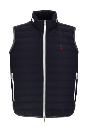 Жилет з логотипом Синій BRUNELLO CUCINELLI MM49A7460GC1086 Жилет з логотипом Синій BRUNELLO CUCINELLI MM49A7460GC1086