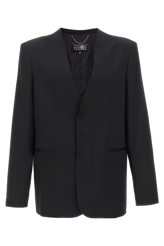 Однобортний піджак Чорний MM6 MAISON MARGIELA SH0BN0007M35153900 Однобортний піджак Чорний MM6 MAISON MARGIELA SH0BN0007M35153900