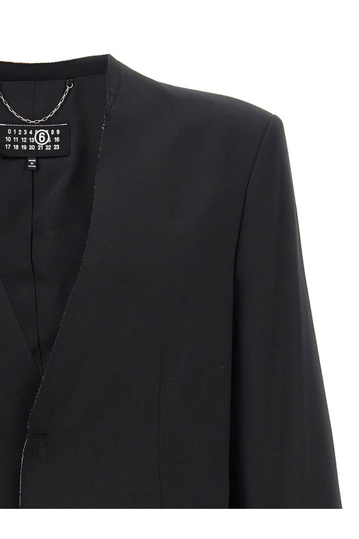 Однобортний піджак Чорний MM6 MAISON MARGIELA SH0BN0007M35153900 Однобортний піджак Чорний MM6 MAISON MARGIELA SH0BN0007M35153900