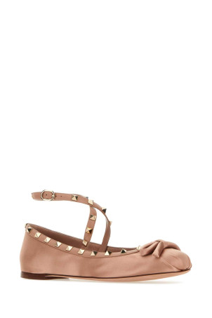 Powder pink satin Rockstud ballerinas VALENTINO GARAVANI (3W2S0HB6SWH) Powder pink satin Rockstud ballerinas VALENTINO GARAVANI (3W2S0HB6SWH)