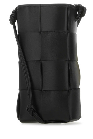 Black leather phone case Black BOTTEGA VENETA (730541VCQC4)