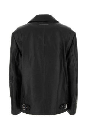 Чорна шкіряна куртка MM6 MAISON MARGIELA (S62AN0137M07005) Чорна шкіряна куртка MM6 MAISON MARGIELA (S62AN0137M07005)
