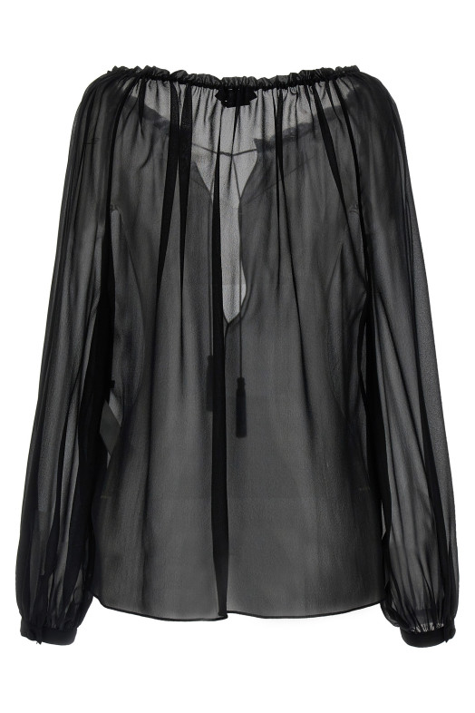 Шелковая блузка Черный TOM FORD TS2091FAX852LB999 Шелковая блузка Черный TOM FORD TS2091FAX852LB999