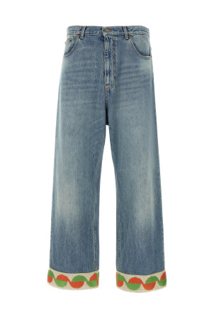 Джинсы с жаккардовым рисунком Valentino Garavani Синий V3DE06GAS6558