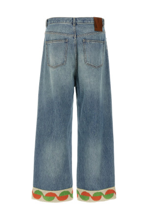 Джинсы с жаккардовым рисунком Valentino Garavani Синий V3DE06GAS6558