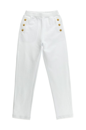 Джоггеры з логотипом на ґудзиках Білий BALMAIN KIDS BU6A60Z0081100OR Джоггеры з логотипом на ґудзиках Білий BALMAIN KIDS BU6A60Z0081100OR