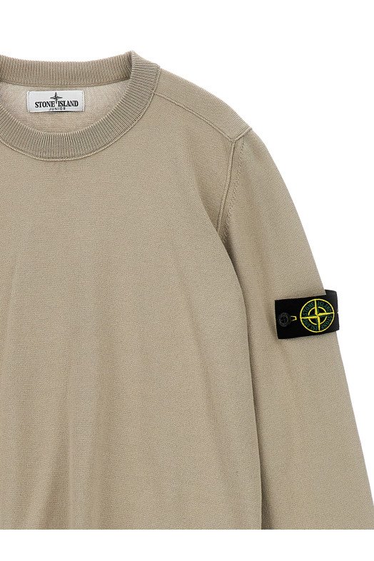 Светр з логотипом Бежевий светр STONE ISLAND JUNIOR K1S165100001V0095