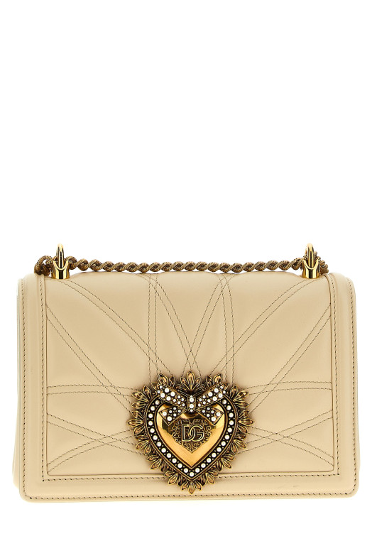 Сумка через плече DOLCE & GABBANA 'Devotion' середнього розміру Бежева BB7158AW4378H000 Сумка через плече DOLCE & GABBANA 'Devotion' середнього розміру Бежева BB7158AW4378H000