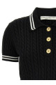 Braided polo shirt Black-grey Braided polo shirt Black-grey