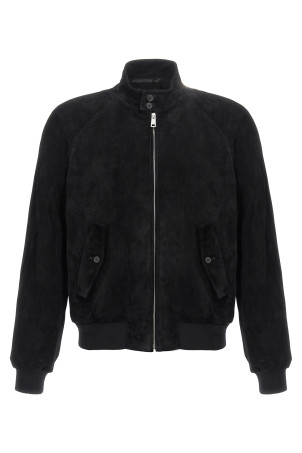 Замшева куртка-бомбер Чорний PRADA UPW524SOOO158GF0002 Замшева куртка-бомбер Чорний PRADA UPW524SOOO158GF0002