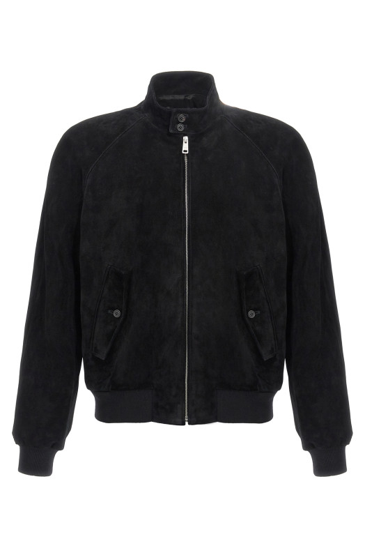 Замшева куртка-бомбер Чорний PRADA UPW524SOOO158GF0002 Замшева куртка-бомбер Чорний PRADA UPW524SOOO158GF0002