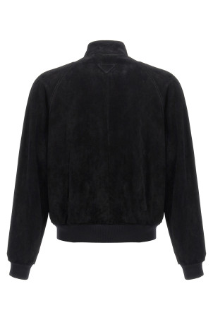 Замшева куртка-бомбер Чорний PRADA UPW524SOOO158GF0002 Замшева куртка-бомбер Чорний PRADA UPW524SOOO158GF0002