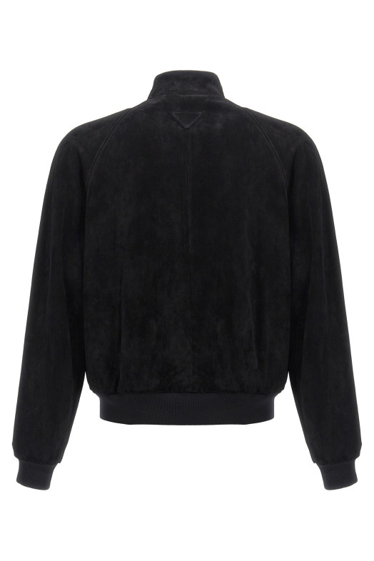 Замшева куртка-бомбер Чорний PRADA UPW524SOOO158GF0002 Замшева куртка-бомбер Чорний PRADA UPW524SOOO158GF0002