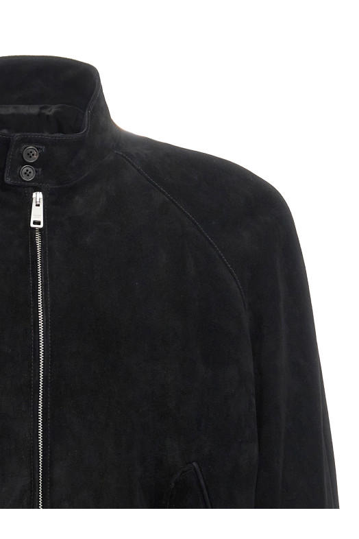 Замшева куртка-бомбер Чорний PRADA UPW524SOOO158GF0002 Замшева куртка-бомбер Чорний PRADA UPW524SOOO158GF0002
