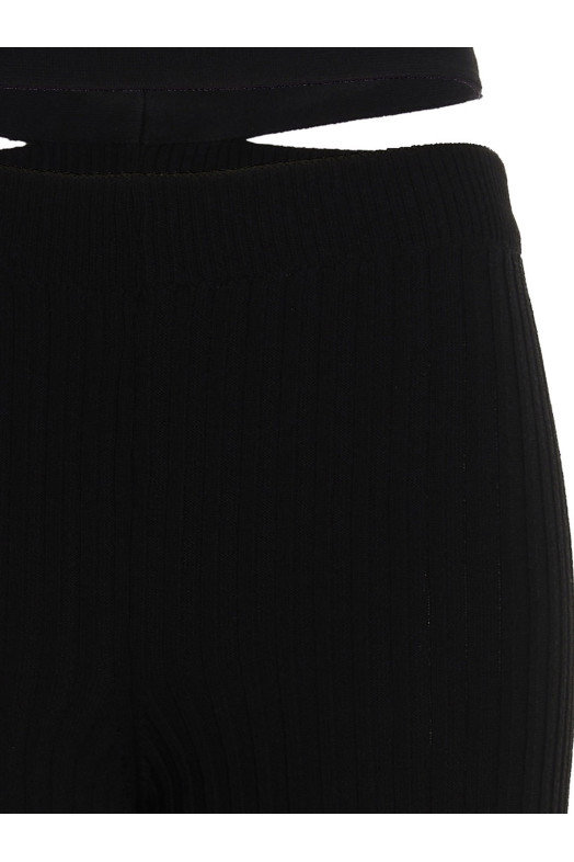 Штани з ребрами і розкльошеними штанинами Чорні ANDREA ADAMO (ADPS23PA099474730473)