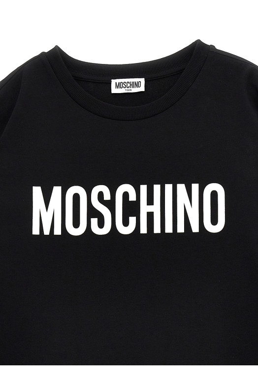 Сукня з принтом логотипу чорно-сіра MOSCHINO KID TEEN HDV0GNLBA10NEROBLACK Сукня з принтом логотипу чорно-сіра MOSCHINO KID TEEN HDV0GNLBA10NEROBLACK