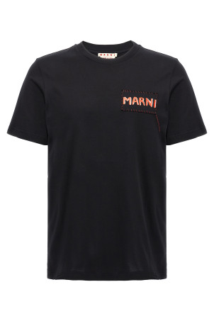 Футболка з логотипом чорна MARNI HUMU0198X0UTC44600N99 Футболка з логотипом чорна MARNI HUMU0198X0UTC44600N99