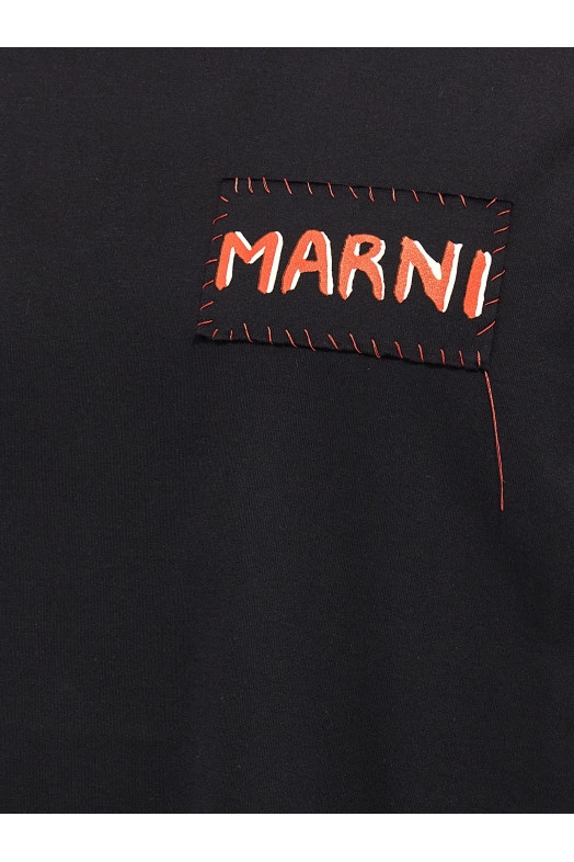 Футболка с логотипом Черный MARNI HUMU0198X0UTC44600N99 Футболка с логотипом Черный MARNI HUMU0198X0UTC44600N99