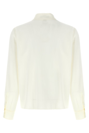 Шовкова сорочка з логотипом Біла PRADA P473FSOOO14KGF0304 Шовкова сорочка з логотипом Біла PRADA P473FSOOO14KGF0304